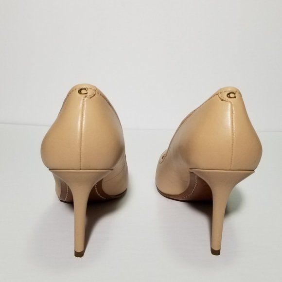COACH Beechwood Leather Pointed Toe Waverly Pumps - Picture 6 of 8